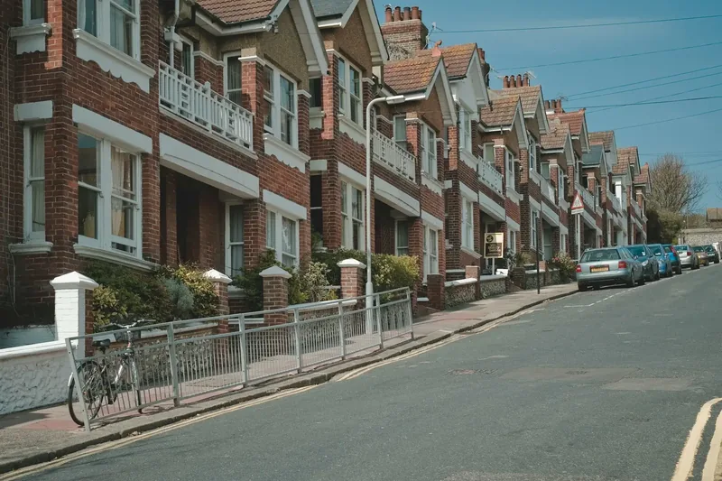 Row of Victorian terraced houses typical of HMO and rented residential property